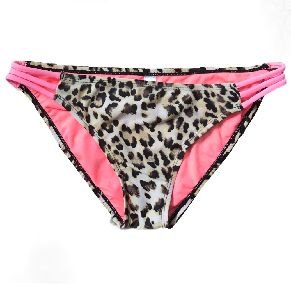 Cheetah and Pink Bikini Bottom Size Small
